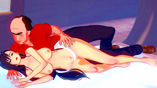 Eager Student Pleasures Teacher in Steamy Anime Blowbang Scene