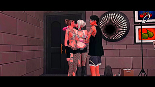 Fans Tempt Rockstar into Wild Hentai Concert Afterparty with Steamy Threesome creampie