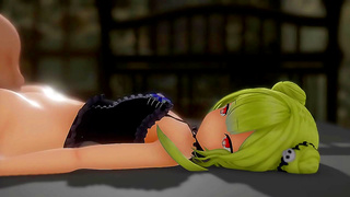 Blonde Futanari Lovers Embrace Wild Outdoor Passion in Animated Fantasy Realm